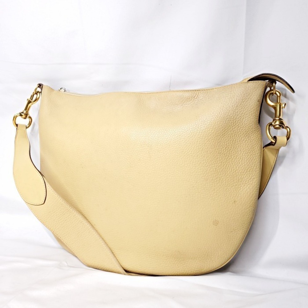 GUCCI Leather Hobo Bag Yellow Beige - Picture 2 of 10